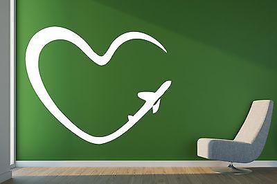 Wall Vinyl Sticker Decal Abstract Image Romantic Heart Symbol Trace Plane Unique Gift (n281)