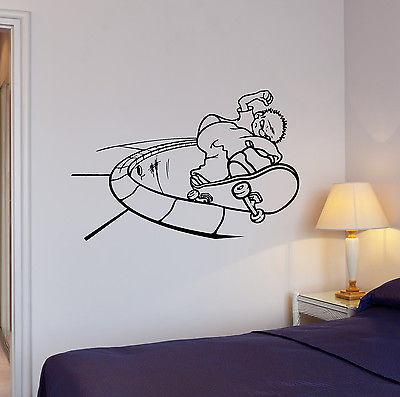 Wall Decal Skateboarder Extreme Sport Active Street Skate Vinyl Stickers Unique Gift (ed172)