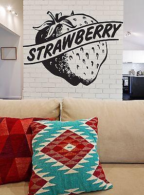 Wall Vinyl Sticker Decal More Large Red Ripe Strawberries Decor Unique Gift (n252)
