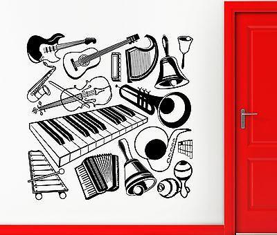 Wall Sticker Vinyl Decal Music Musical Instrument Guitar Orchestra Decor Unique Gift (i1831)