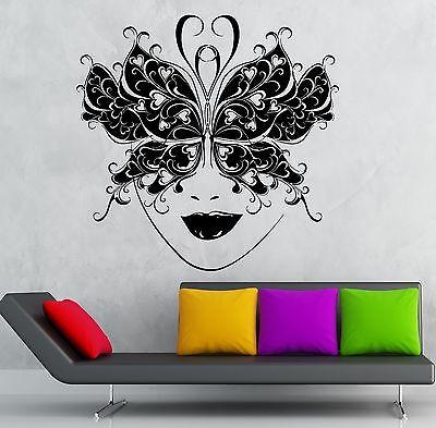 Wall Sticker Vinyl Decal Masquerade Mask Theatre Sexy Girl Face Unique Gift (ig1885)