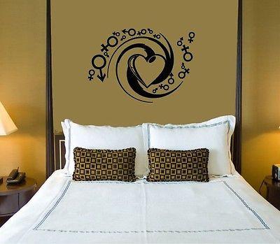 Wall Sticker Vinyl Decal for Bedrooms Romantic Love Heart Unique Gift ig1265