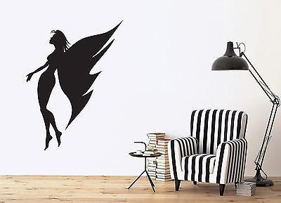 Wall Sticker Vinyl Decal Sexy Angel Girl Butterfly Wings Slim Figure Unique Gift (n069)