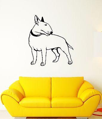 Wall Decal Bullterrier Dog Pet Animal Feet Tail Guard Vinyl Stickers Unique Gift (ed081)
