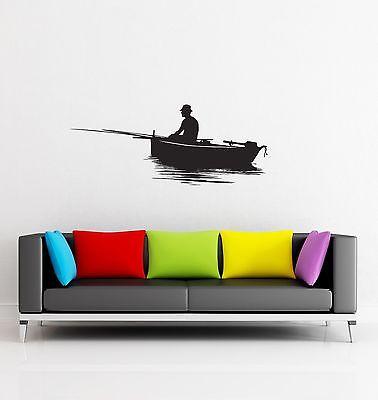 Wall Stickers Fishing  Fish Relaxing for Garage z1278