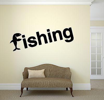Wall Stickers Vinyl Decal Lettering Fishing Fish Hobbies Tourism Unique Gift (ig278)