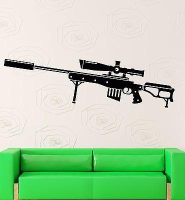 Wall Decal Weapons Gun War Sniper Military Decor Vinyl Stickers Art Mural Unique Gift ig2584