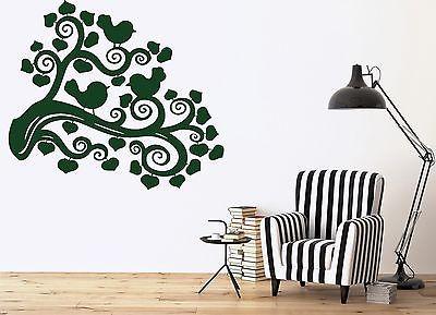 Wall Vinyl Sticker Decal Abstract Image Bird Branch Leaves Decor Unique Gift (n241)