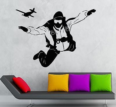 Wall Stickers Vinyl Decal Skydiving Extreme Sports Room Decor Unique Gift (ig1757)