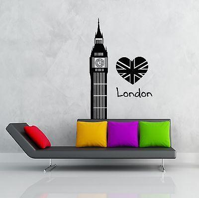 Wall Stickers Vinyl Decal I Love London England Great Britain Big Ben Unique Gift (z1833)