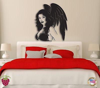 Wall Stickers Girl Angel Woman with Wings Modern Decor for Bedroom Unique Gift z1303