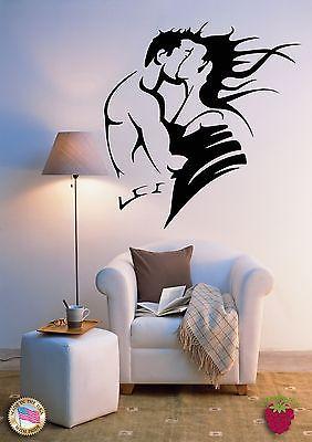 Vinyl Decal Wall Stickers Kissing Romantic Couple I Love You Decor Kiss (z1653)