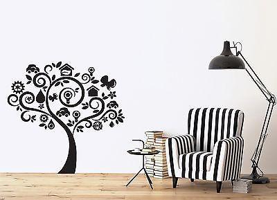 Wall Vinyl Sticker Wish Tree Human Needs Peace Love Beauty Machine Unique Gift (n098)