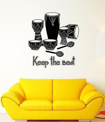 Wall Decal Music Art Drum Rhythm Africa ��oncert Mural Vinyl Stickers Unique Gift (ed007)