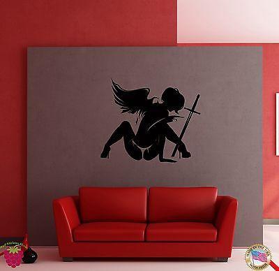 Wall Sticker Wounded Angel With Sword Coolest Decor for Your Place Unique Gift z1392