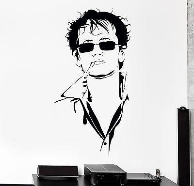 Wall Vinyl Handsome Guy In Glasses Dark Haired Cool Decal Unique Gift (z3416)