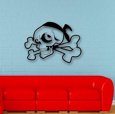 Wall Stickers Vinyl Decal Pirate Symbol Skull Bones for Kids Room Unique Gift (ig683)