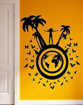 Wall Stickers Sexy Girl Relax Travel Tropical Palm Recreation Vinyl Decal Unique Gift ig2360