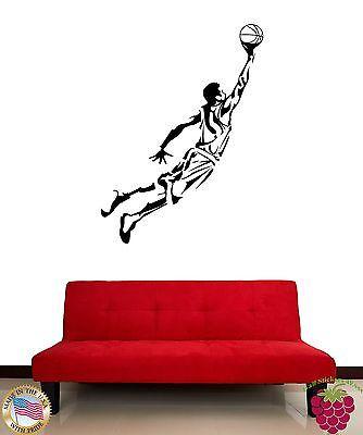 Vinyl Decal Wall Stickers Sport Basketball Jumping For Living Room (z1605)