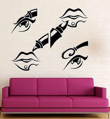 Wall Sticker Vinyl Decal Lips Makeup Cosmetics Beauty Salon Style Unique Gift (ig1955)