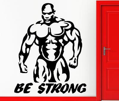 Wall Stickers Be Strong Train Hard Bodybuilding Bodybuilder Crossfit Unique Gift (z2353)