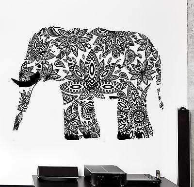 Wall Decal Elephant Indian Animal Cool Ornament Mural Vinyl Decal Unique Gift (z3328)