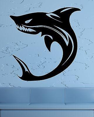 Wall Stickers Vinyl Decal Shark Predator Ocean Sea Marine Tribal Decor Unique Gift (ig1834)