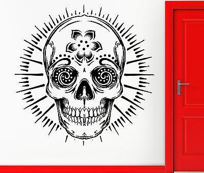 Skull Happy Hippie Scary Creepy  Decor Wall Stickers Vinyl Decal (z2269)