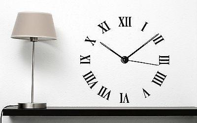 Wall Vinyl Sticker Decor Dial Roman Numerals Time Clock Circle Arrows Unique Gift (n083)