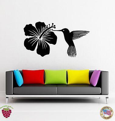 Wall Stickers Vinyl Decal Bird And Flower Cute Floral Decor For Bedroom Unique Gift (z1780)