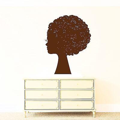 Wall Sticker Vinyl Decal Silhouette Outline Graceful Female Head Unique Gift (n266)