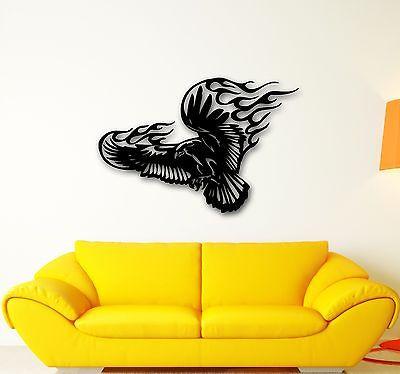 Wall Stickers Vinyl Decal Fire Eagle Bird Tribal Predator Cool Design Unique Gift (ig645)