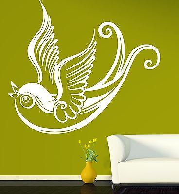 Wall Stickers Beautiful Bird Swallow Tail Wings Vinyl Decal Unique Gift (n311)