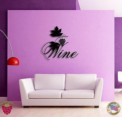 Wall Sticker Vine Wine List Grape Modern Decor for Bar Unique Gift z1363