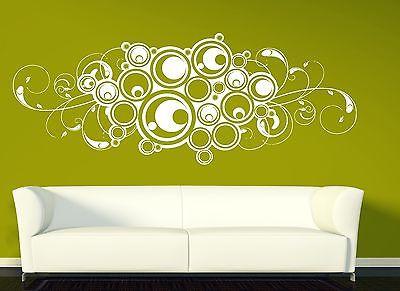 Wall Vinyl Sticker Decal Decoration Design Curls of Circles Ornament Unique Gift (n093)