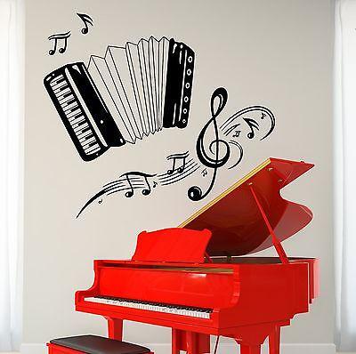 Wall Vinyl Music Accordion Set Of Notes Guaranteed Quality Decal Unique Gift (z3489)