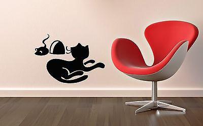 Wall Stickers Vinyl Decal Mousehole Cat Mouse Home Decor ig1345