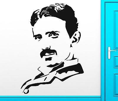 Wall Sticker Nicola Tesla Smartest Intelligent Clever Scientist Creator Unique Gift (z2540)
