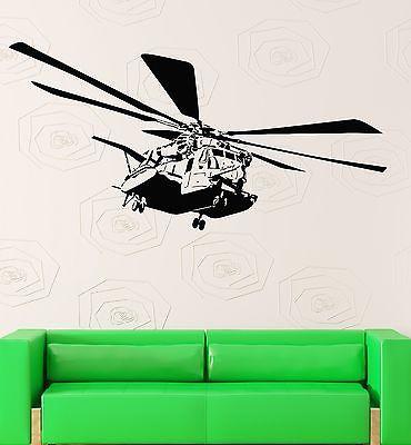 Helicopter Wall Stickers Military Aviation for Kids Nursery Vinyl Decal Unique Gift (ig2373)