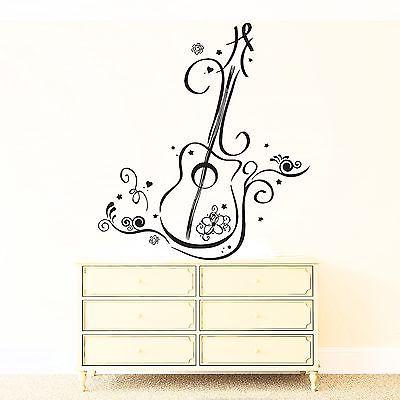 Wall Vinyl Sticker Decal Decor Guitar Music Instrument Reggae Soul Blues Unique Gift (n108)