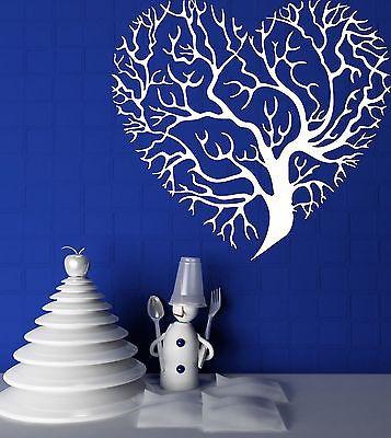 Wall Vinyl Sticker Decor Abstract Image Tree Branch Formed Heart Shape  Unique Gift (n184)