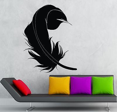 Wall Sticker Vinyl Decal Feather Bird Beautiful Living Room Decor Unique Gift (ig999)