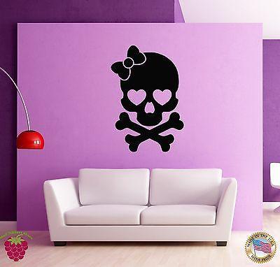 Wall Stickers Vinyl Decal Skull And Bones Girl Funny Cute Decor (z1754)