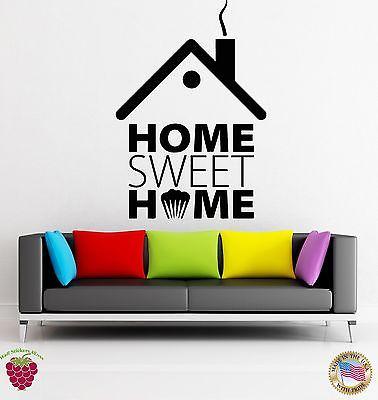 Vinyl Decal Wall Stickers Quote Message Home Sweet Home Inspire (z1806)
