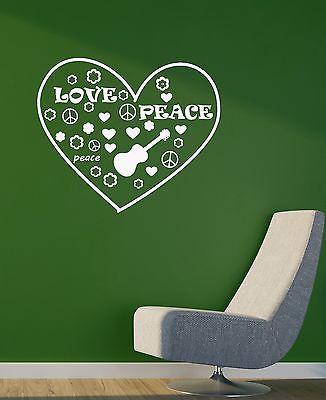 Hippie Peace Love Music for Girls Wall Sticker Vinyl Decal Unique Gift (ig2077)