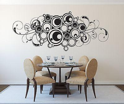 Wall Vinyl Sticker Decal Decoration Design Curls of Circles Ornament Unique Gift (n093)