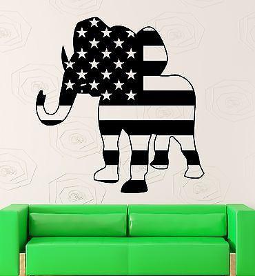 Vinyl Decal Elephant Politics Republican Party USA Wall Sticker Unique Gift (ig2328)