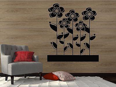 Wall Vinyl Sticker Decal Garden bed Flowers Roses Daisies Daisy Decor Unique Gift (n121)