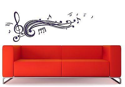 Wall Vinyl Sticker Decal Read Music Score Notes Treble Clef Decor Unique Gift (n310)