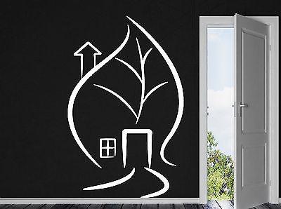 Wall Stickers Vinyl Decal House Leaf Natural Nature Path Door Chimney Unique Gift (n110)